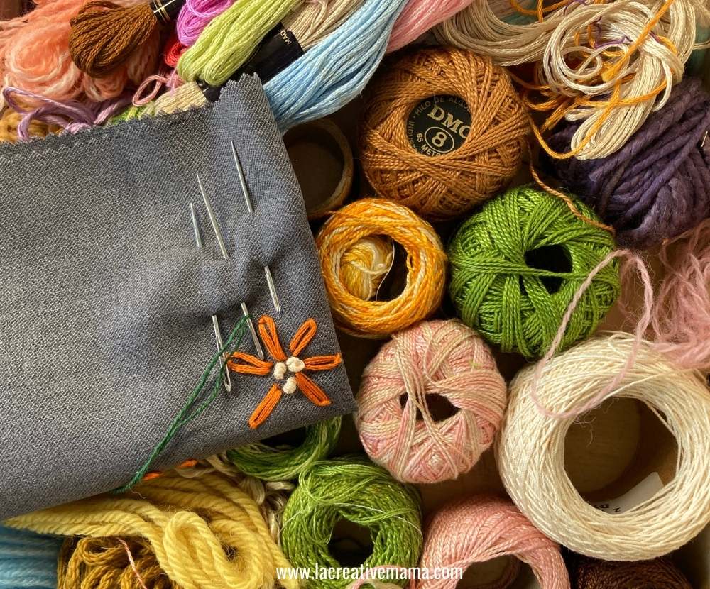 hand embroidery threads and needles