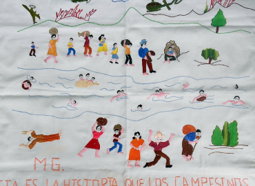 El Salvador's peasant culture is deeply ingrained in embroidery, which gives women—especially those who lack literacy—a creative outlet to express their experiences. It also provides a distinct means of expression, particularly for people who have trouble putting their emotions into words. One Salvadoran woman, for instance, talked about how difficult it was for her to talk about the death of her children during the conflict, but that she could express her feelings via needlework instead of words.